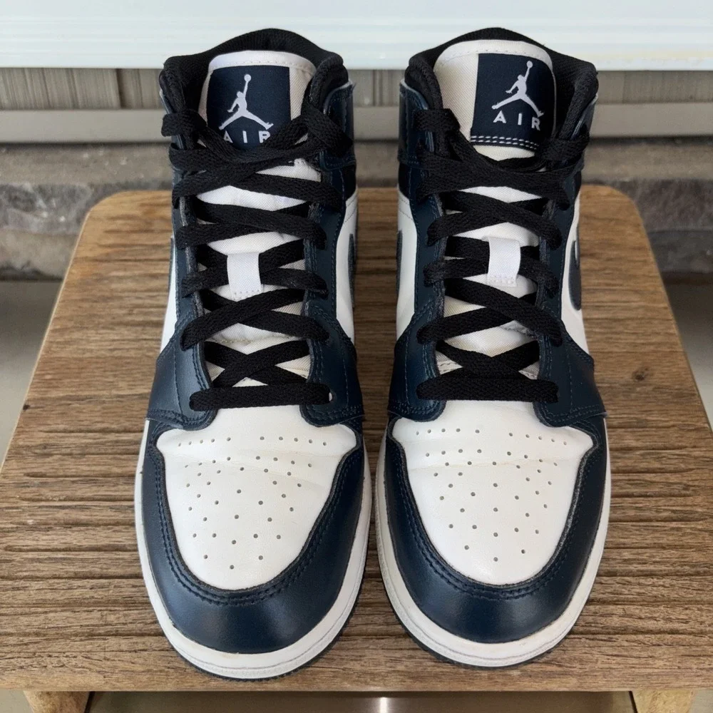 Nike Air Jordan 1 Mid Armory Navy GS Youth 6.5 Retro Sneakers Shoes 554725-411